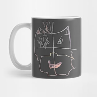 four sides of the cat's face Mug